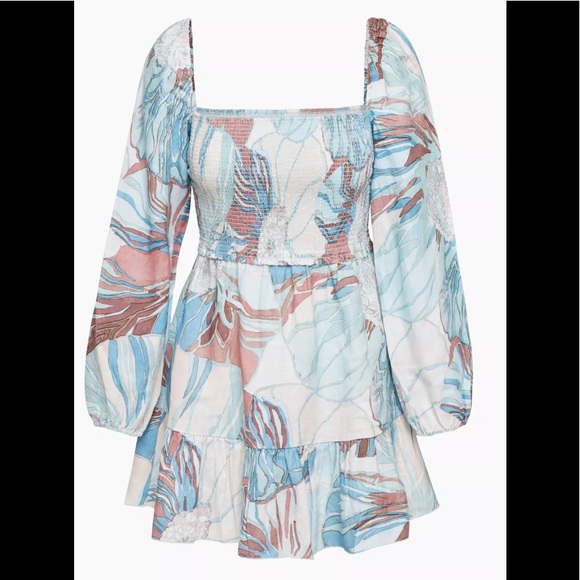 Wilfred Dresses & Skirts - Wilfred Mini Dress in Blue and Pink Floral Print